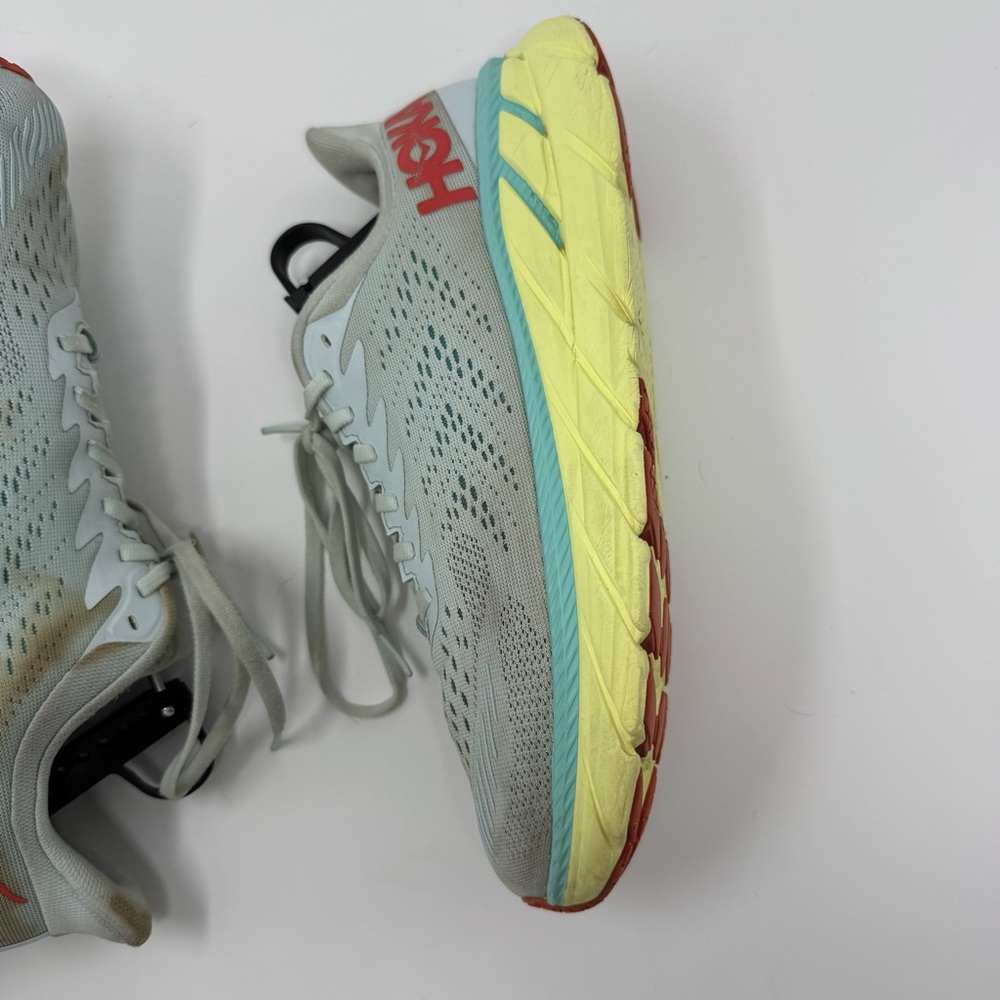 Hoka One One Clifton 7 Morning Mist Hot Coral Women Shoes 1110509 MMHC Size 10.5 - Picture 9 of 14